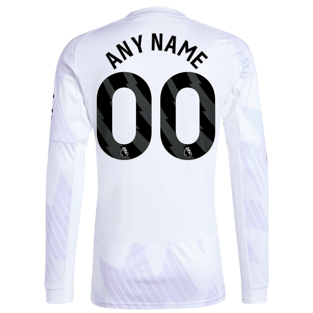 Manchester United adidas 2025/26 Third Replica Long Sleeve Custom Jersey - Black