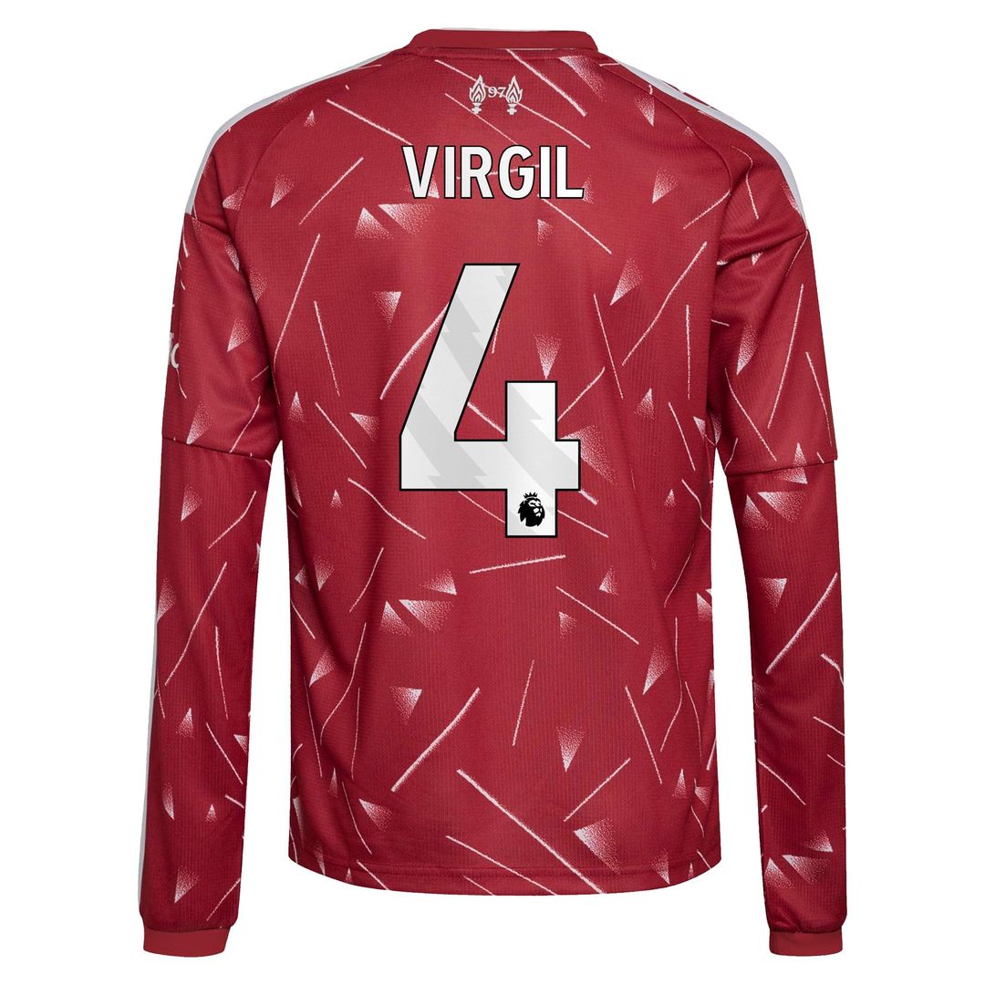 Virgil van Dijk Liverpool adidas Youth 2026/27 Home Replica Long Sleeve Jersey - Red