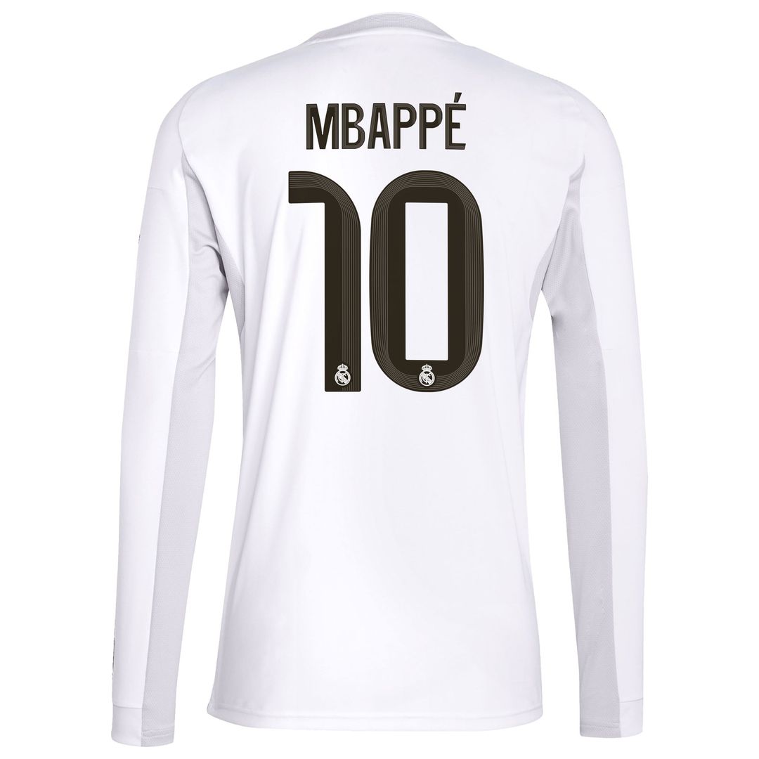 Kylian Mbappé Real Madrid adidas 2025/26 Home Replica Player Jersey - White