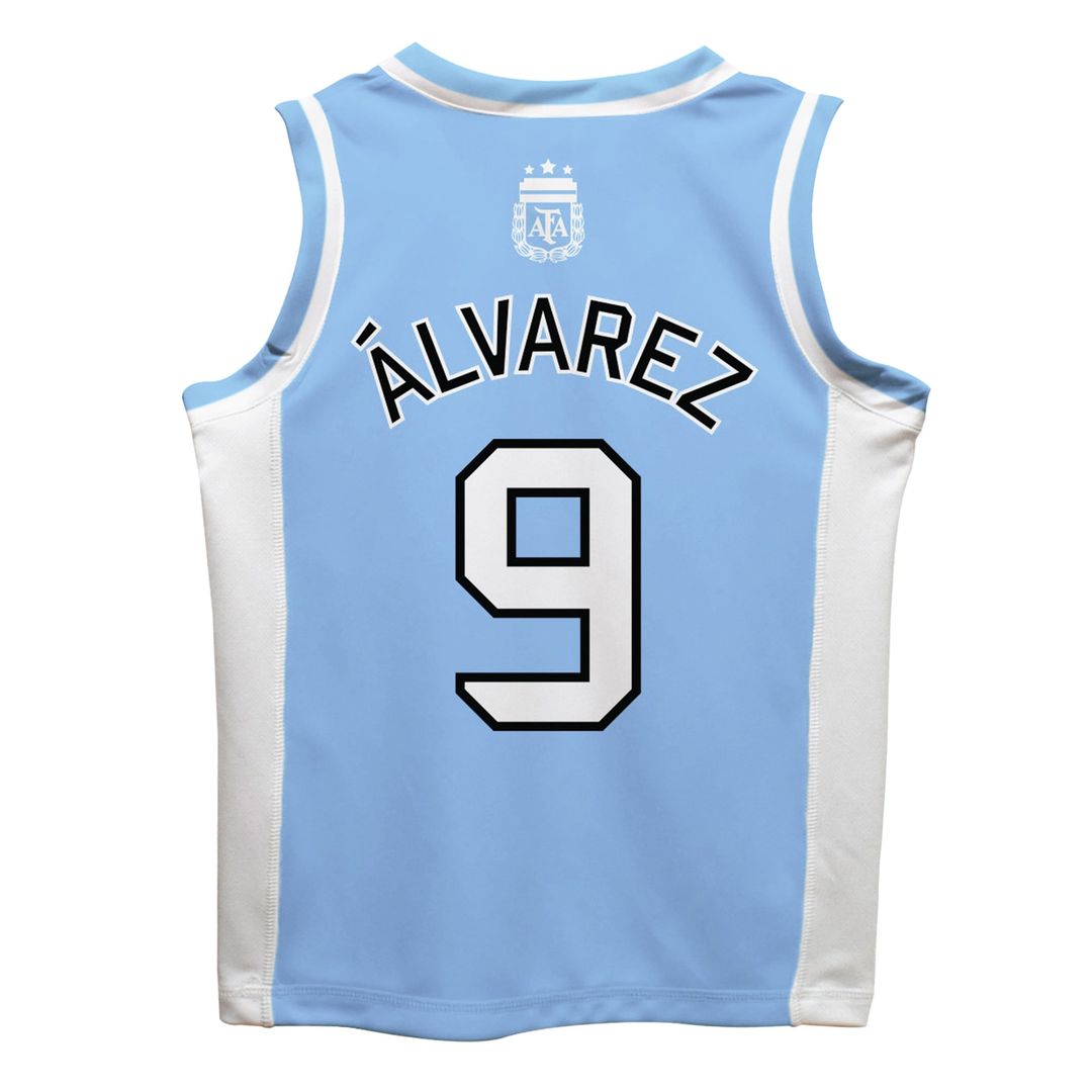 Julián Álvarez Argentina National Team Vive La Fete Mesh Basketball Jersey - Light Blue