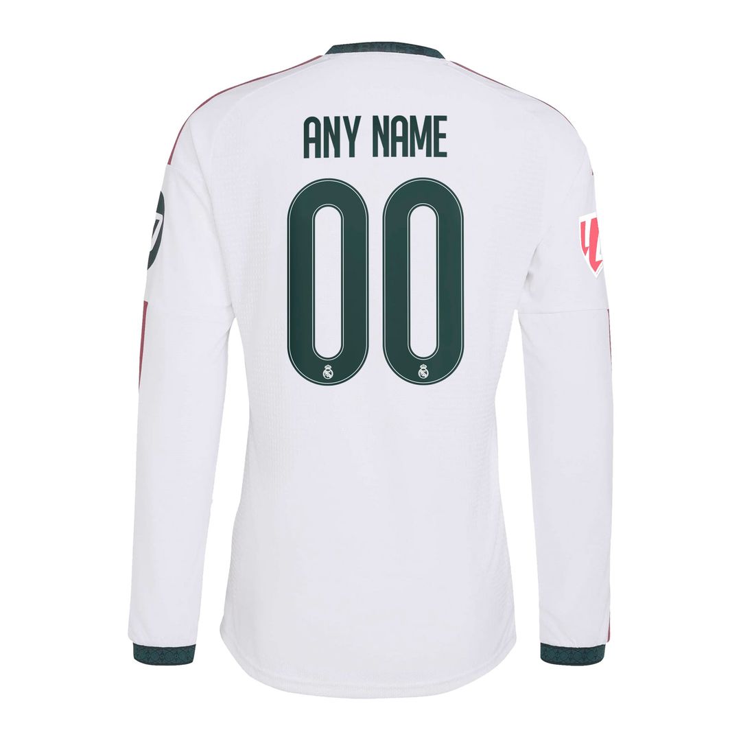 Real Madrid adidas 2026/27 Home On-Field Authentic Custom Long Sleeve Jersey - White