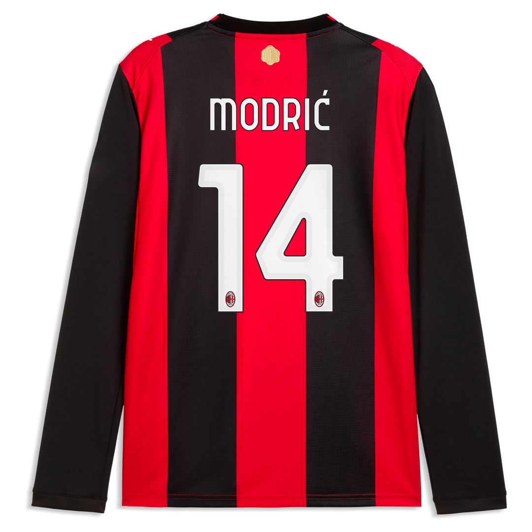 Luka Modrić AC Milan Puma 2026/27 Home Replica Long Sleeve Jersey - Black/Red