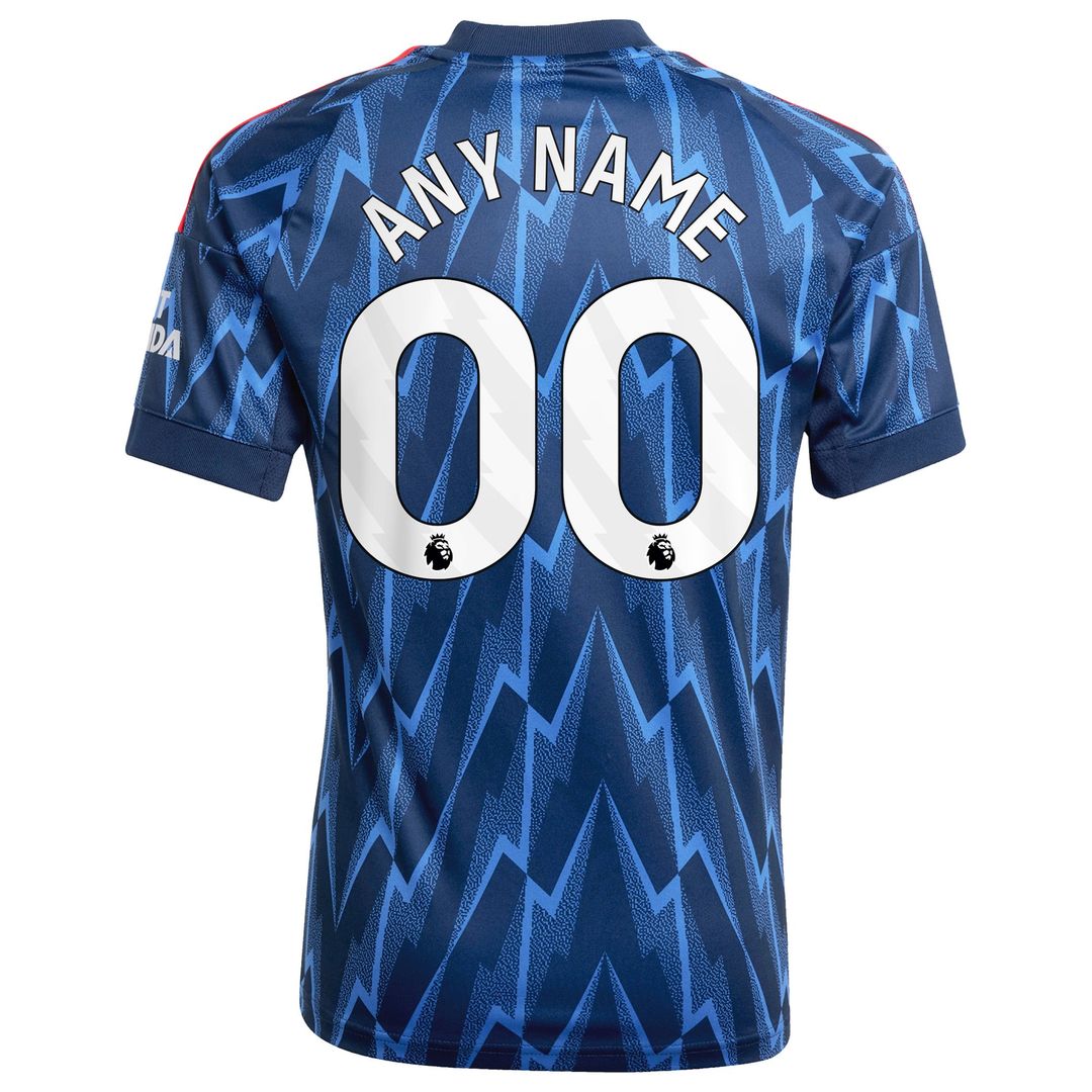 Arsenal adidas Youth 2025/26 Away Replica Custom Jersey - Blue