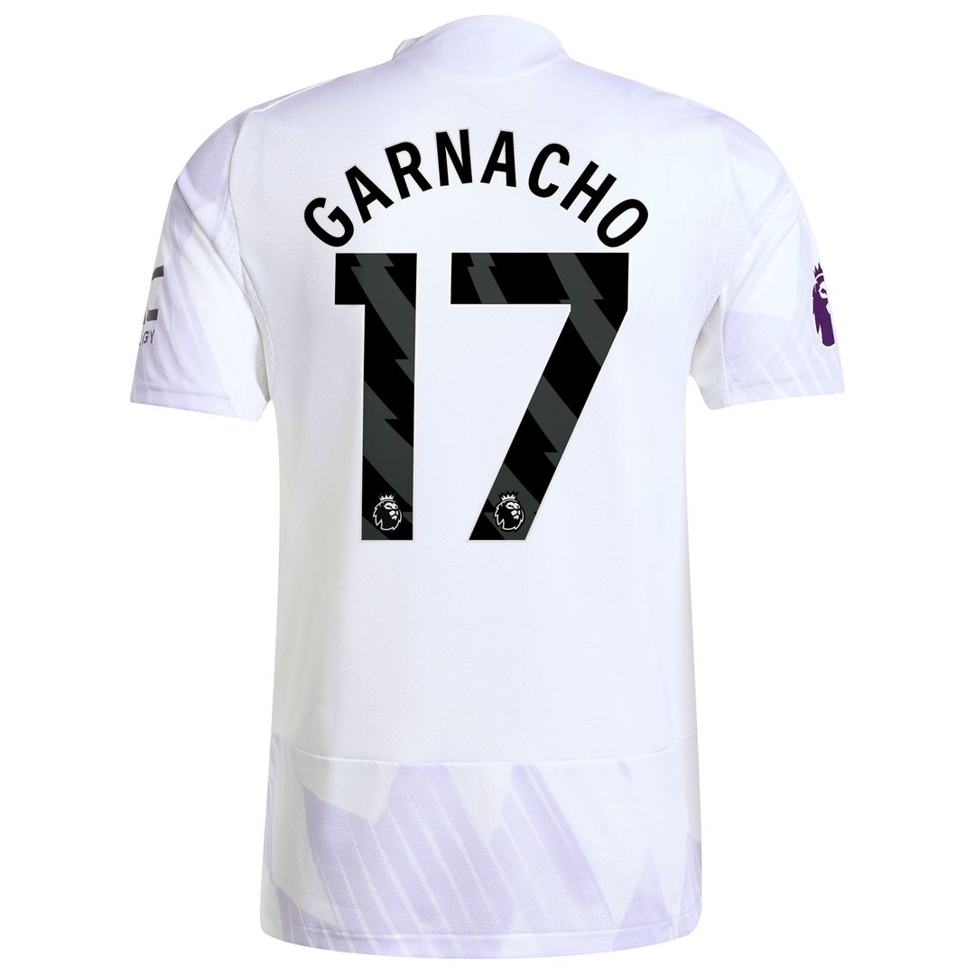 Alejandro Garnacho Manchester United adidas 2025/26 Away Authentic Player Jersey - White