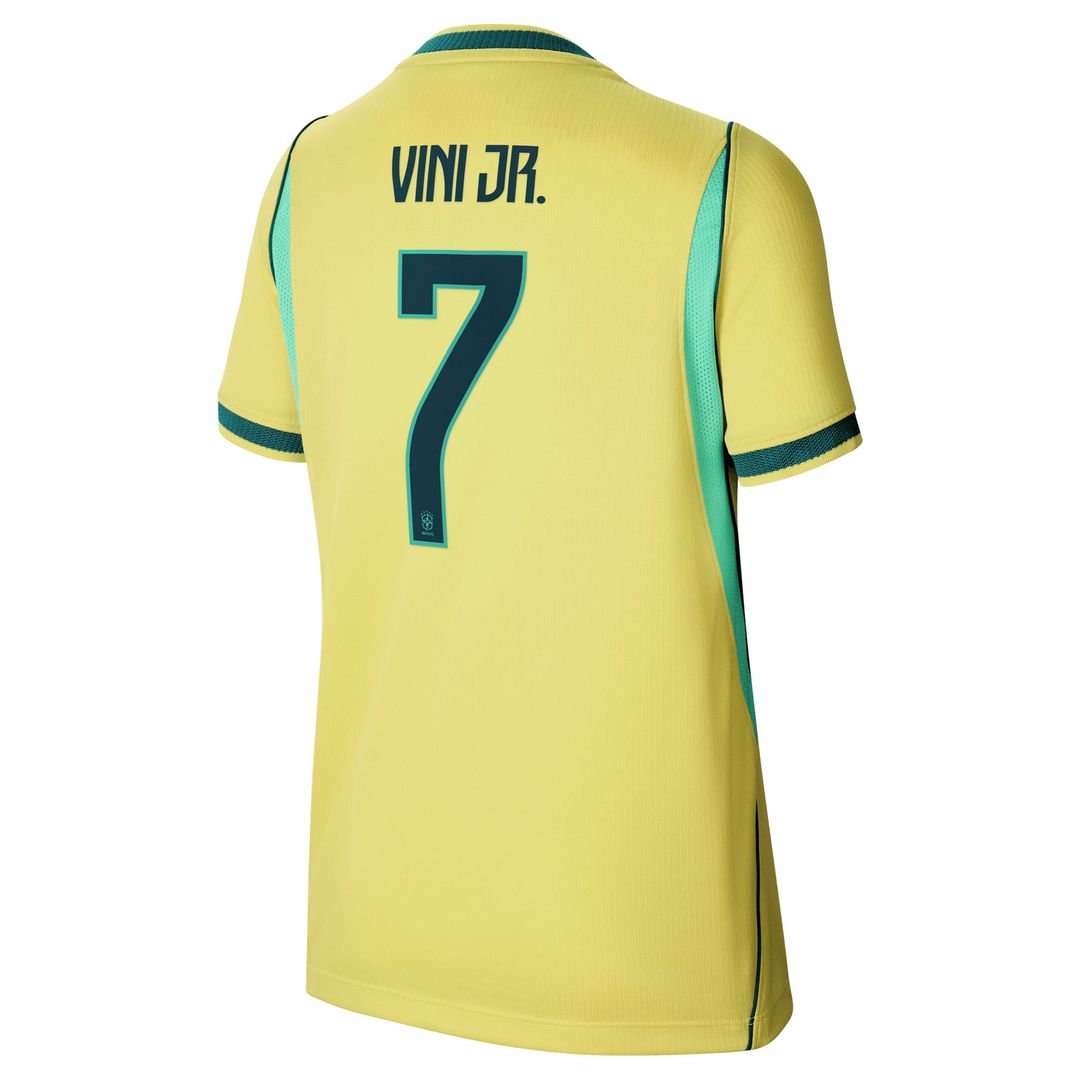 Vini Jr. Brazil National Team Nike Youth 2026 Home Stadium Replica Jersey - Yellow