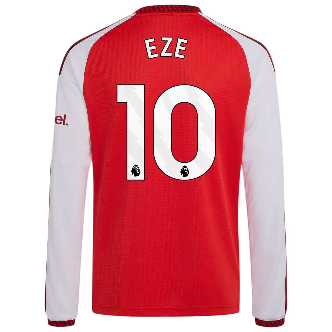 Eberechi Eze Arsenal adidas Youth 2026/27 Home Replica Long Sleeve Jersey - Red