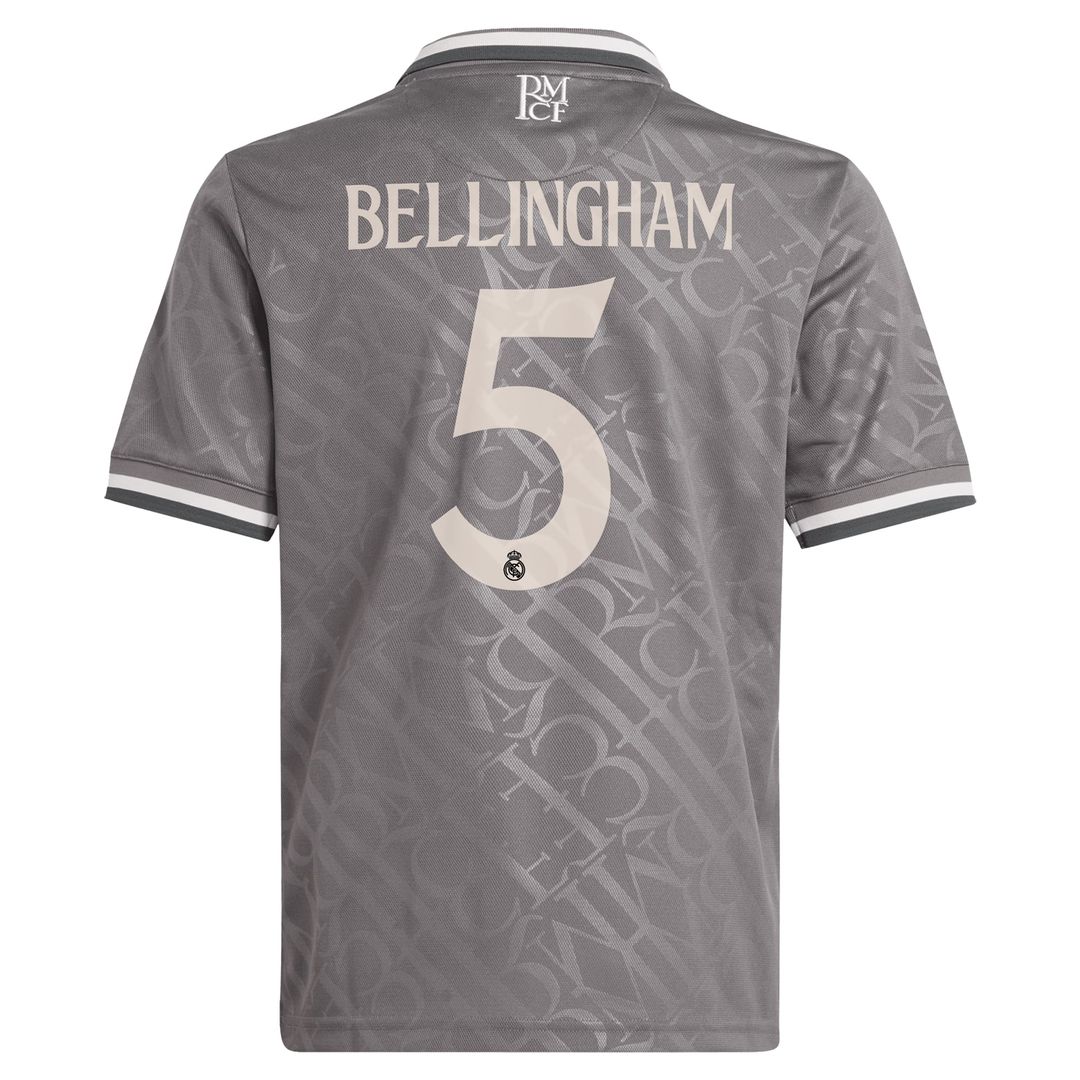 Jude Bellingham Real Madrid adidas Originals Youth 2024/25 Third Replica Player Jersey - Charcoal