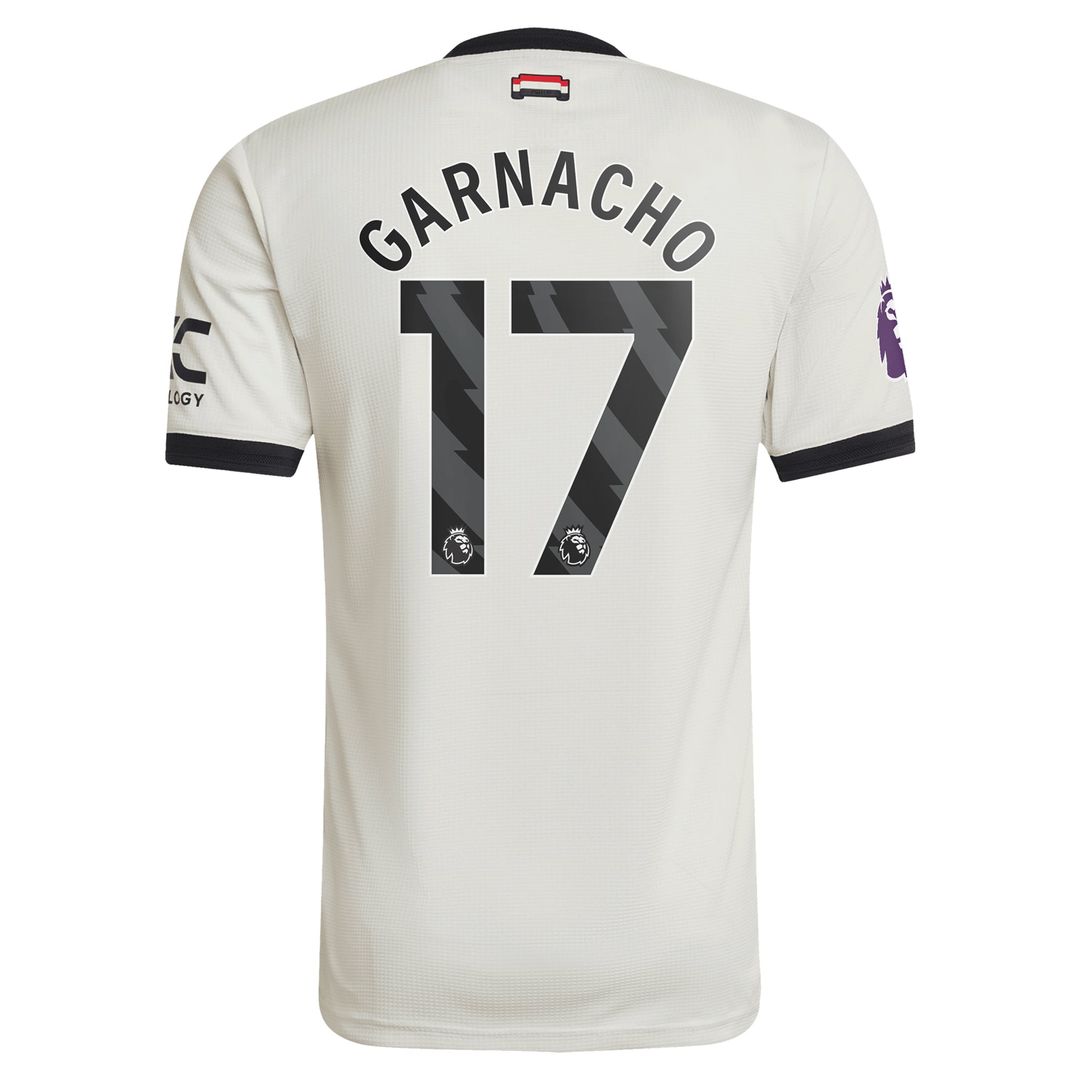 Alejandro Garnacho Manchester United adidas Originals 2024/25 Third Authentic Jersey - Cream