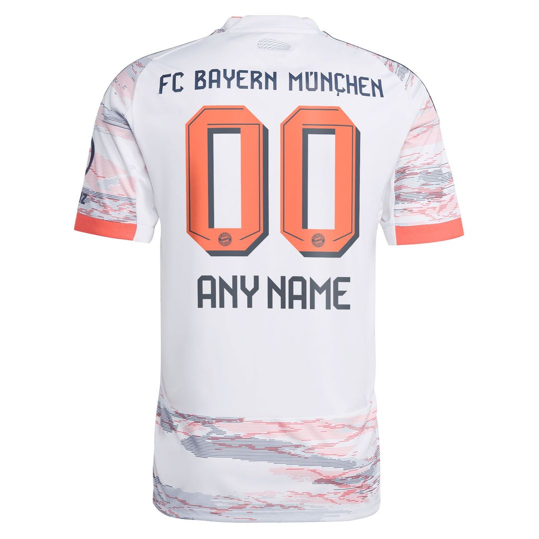 Bayern Munich adidas 2025/26 Away Replica Custom Jersey - White