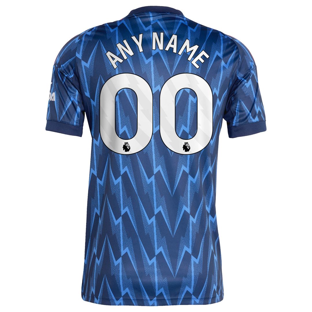 Arsenal adidas 2025/26 Away Replica Custom Jersey - Blue