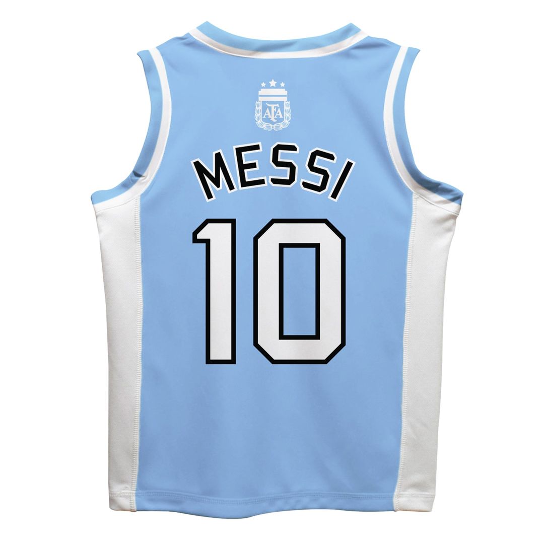 Lionel Messi Argentina National Team Vive La Fete Mesh Basketball Jersey - Light Blue