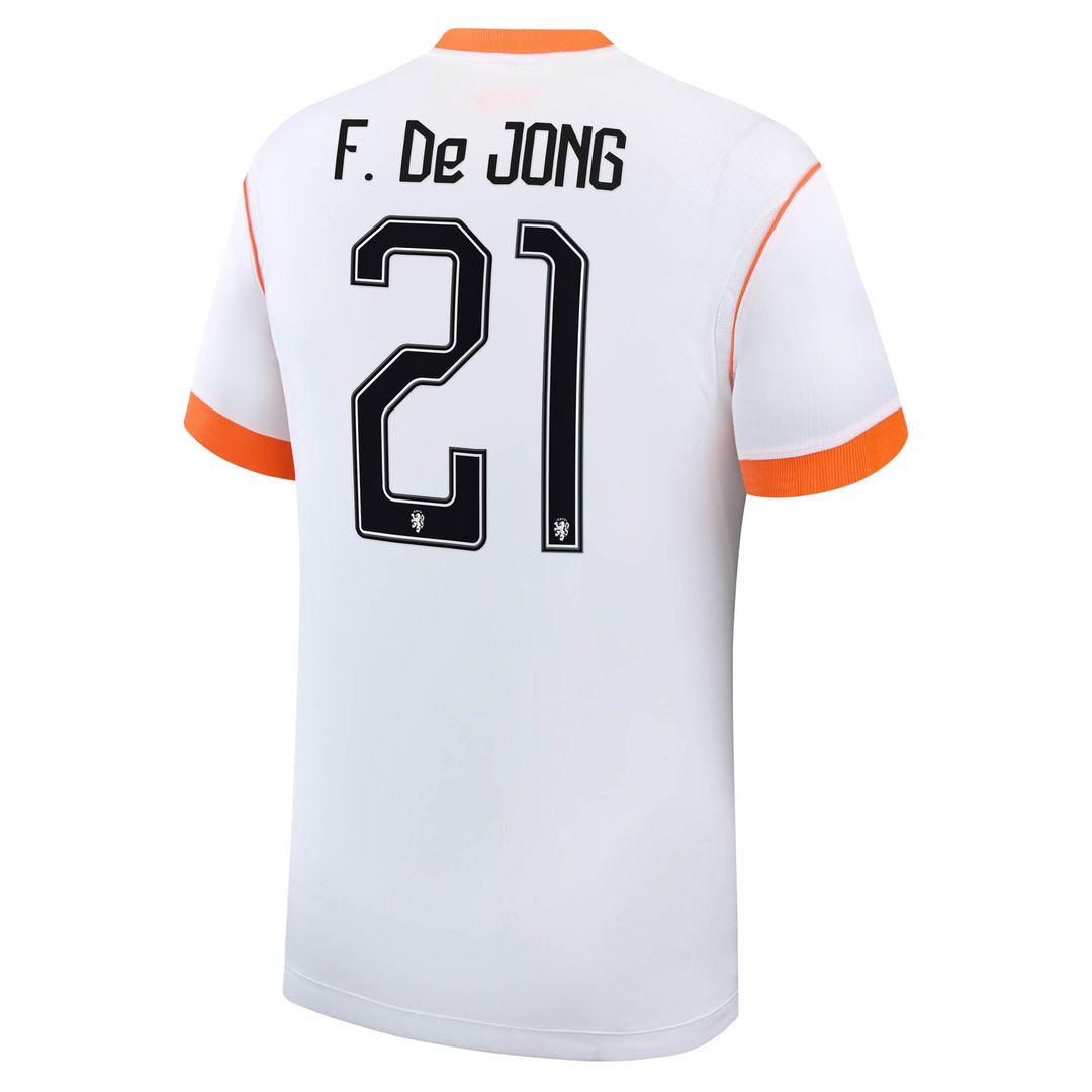 Frenkie de Jong Netherlands National Team Nike 2026 Away Stadium Replica Jersey - White