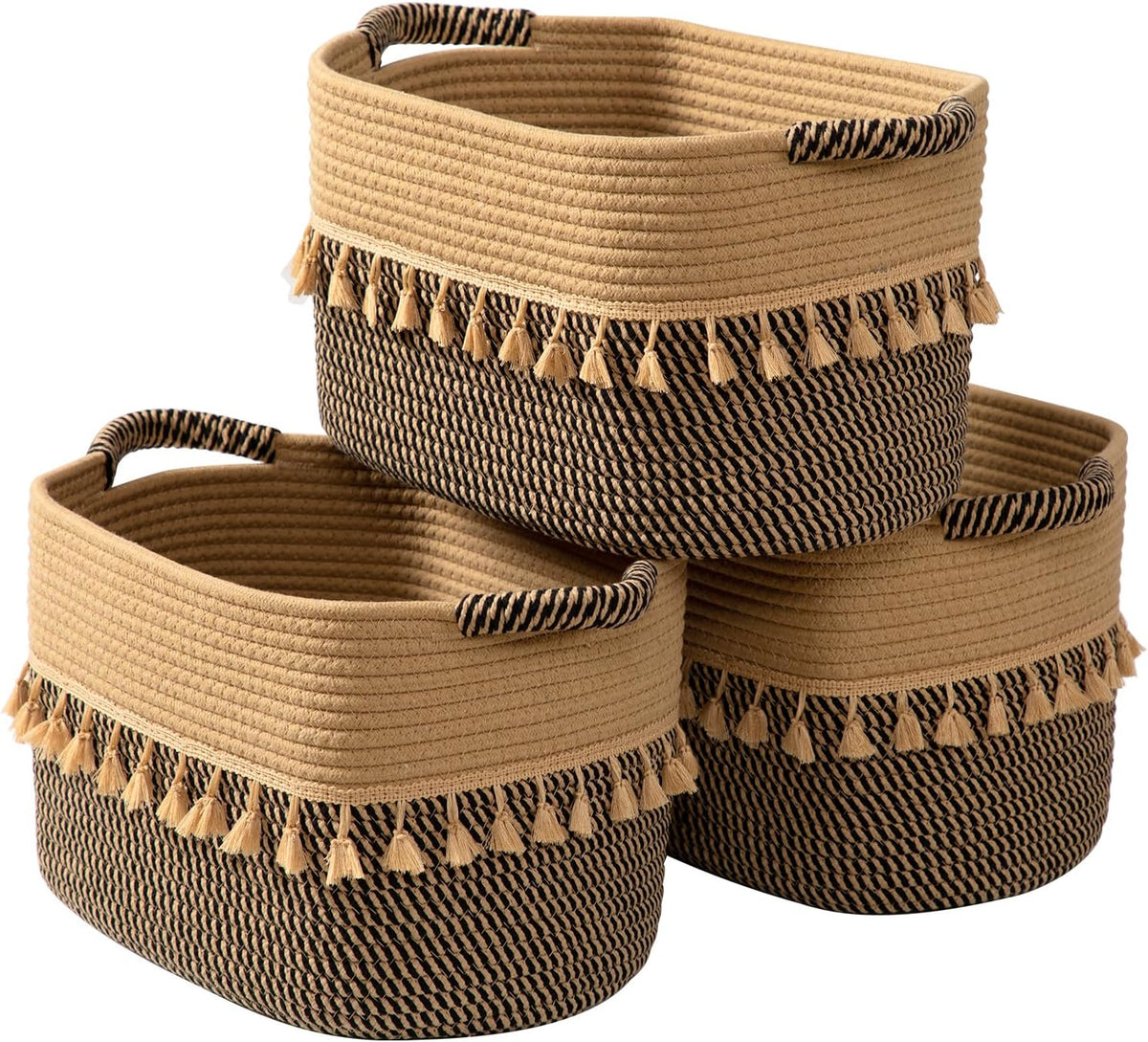 Woven Cotton Rope Storage Baskets – Stylish Home Organizer