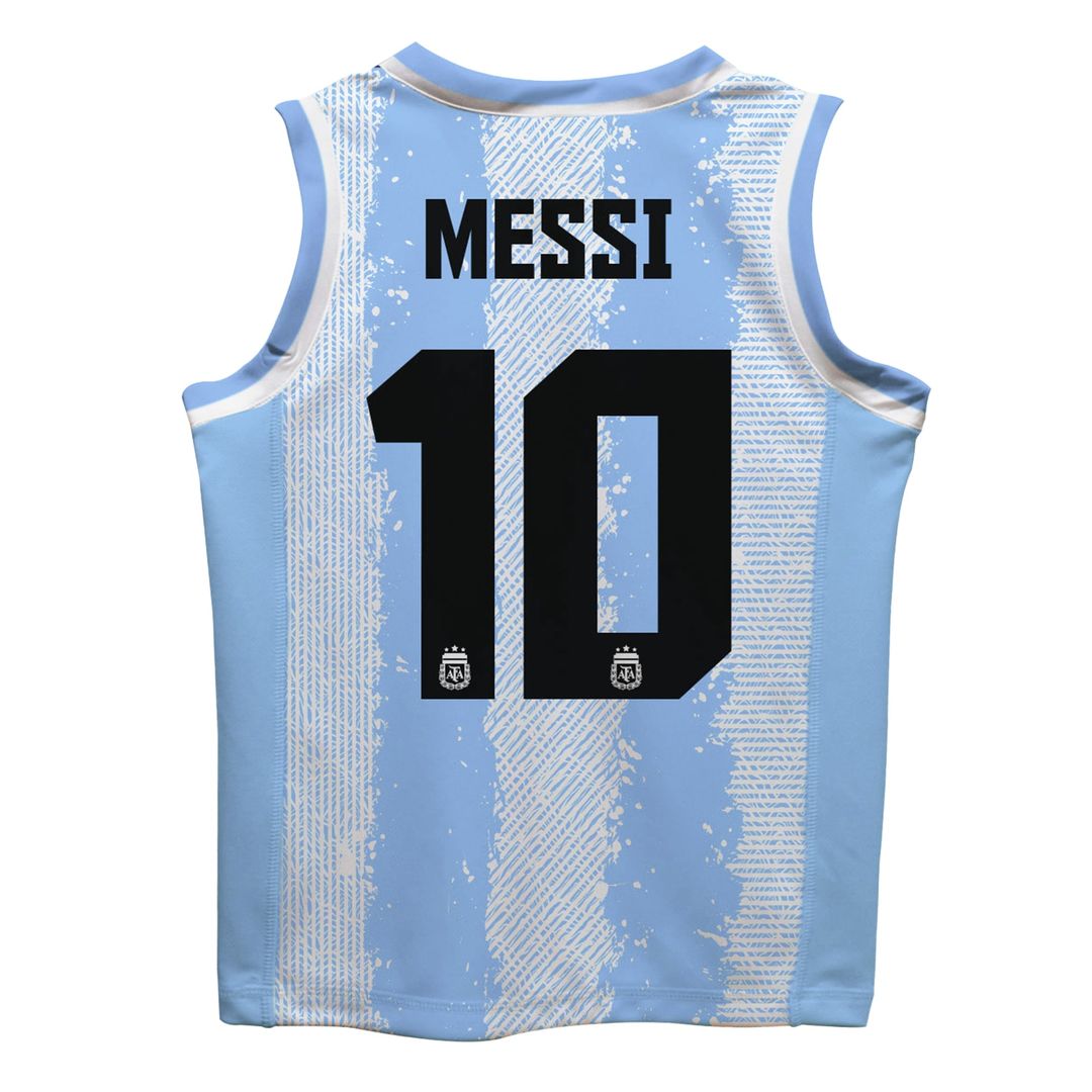 Lionel Messi Argentina National Team Vive La Fete Mesh Basketball Jersey - Light Blue