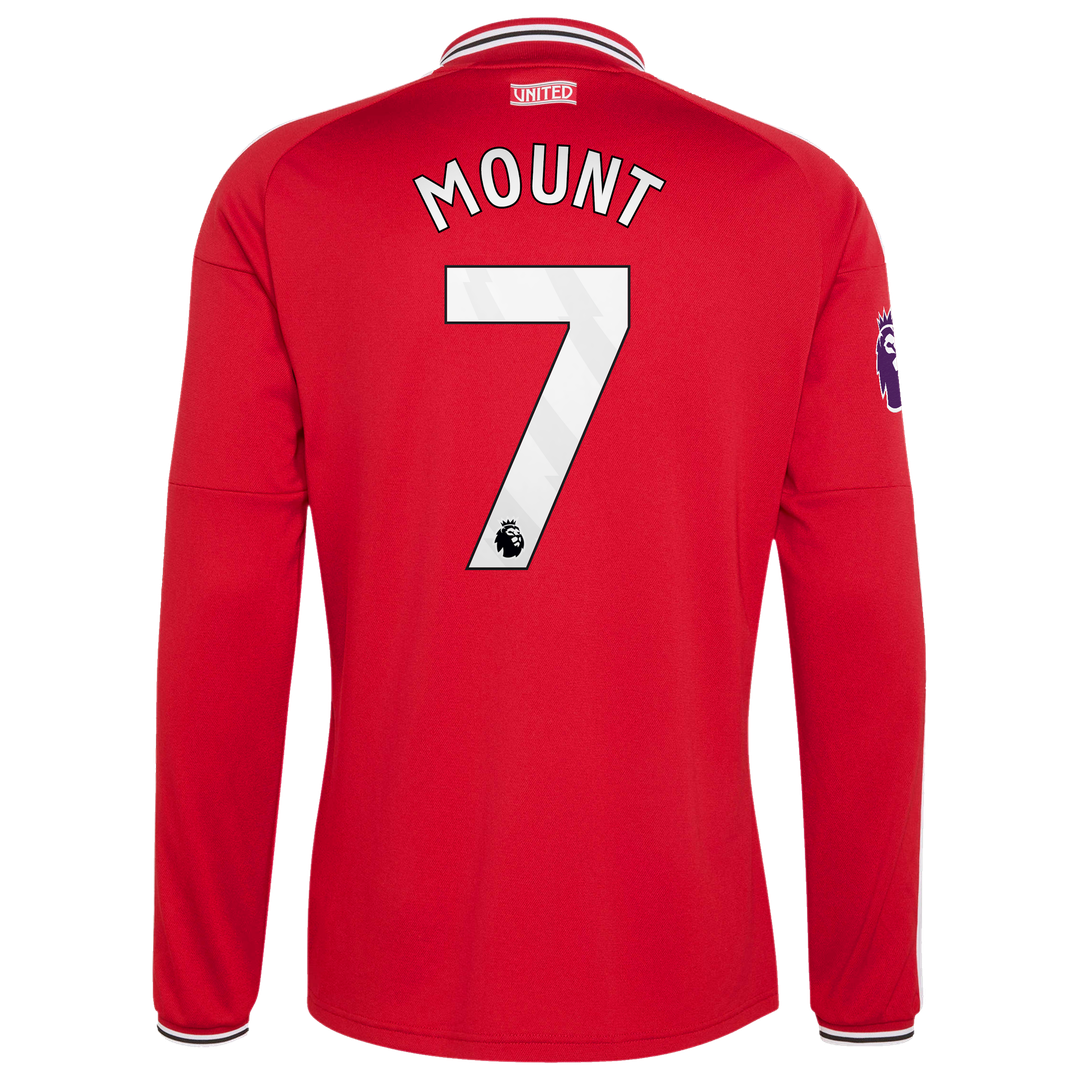 Mason Mount Manchester United adidas 2026/27 Home Authentic Long Sleeve Jersey - Red