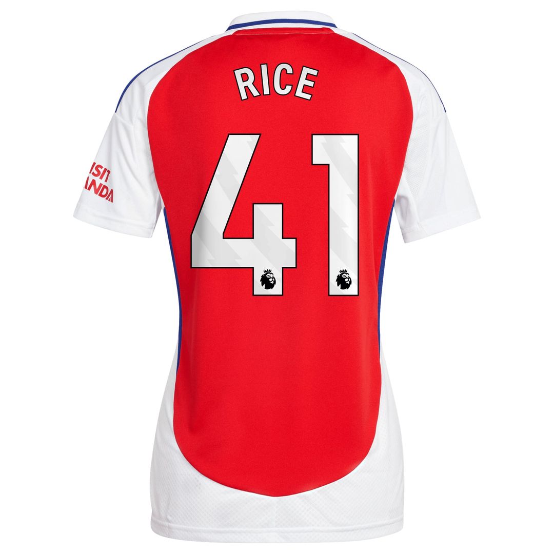 Declan Rice Arsenal adidas Women's 2024/25 Home Replica Player Jersey – Red