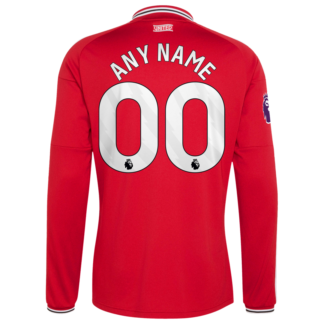 Manchester United adidas 2026/27 Home Authentic Long Sleeve Custom Jersey - Red