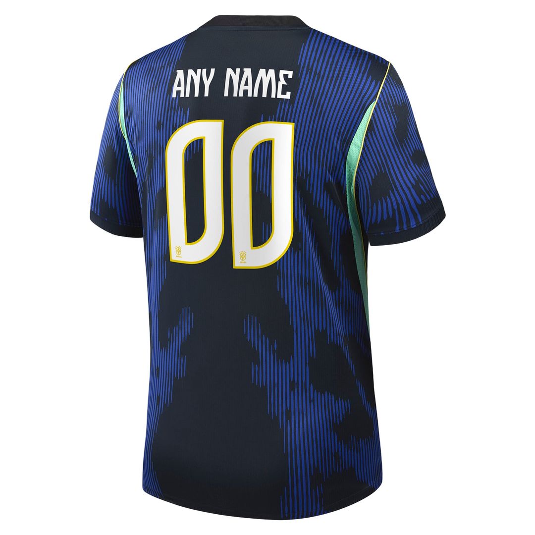 Brazil National Team Jordan Brand 2026 Away Stadium Replica Custom Jersey - Blue