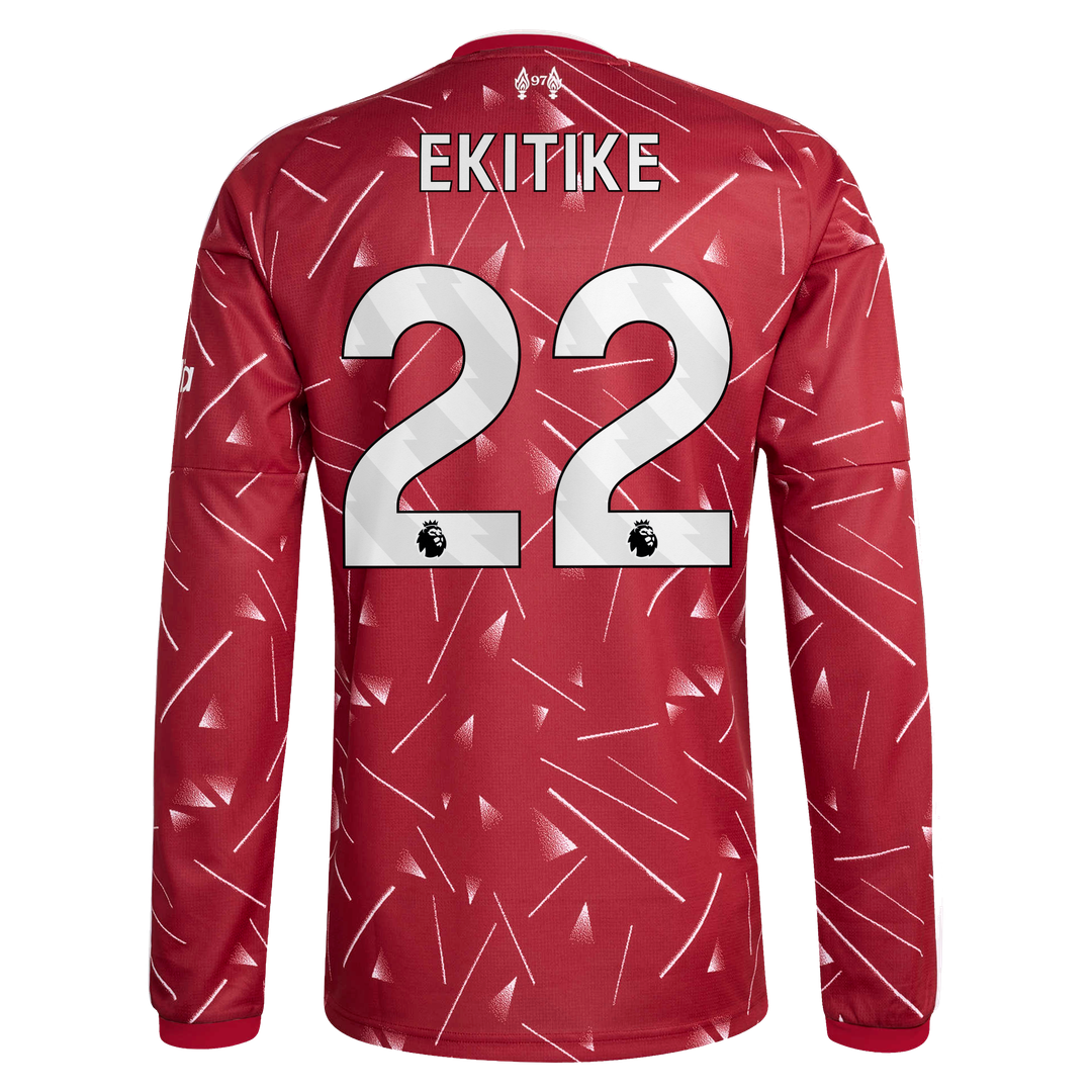 Hugo Ekitike Liverpool adidas 2026/27 Home Replica Long Sleeve Jersey - Red