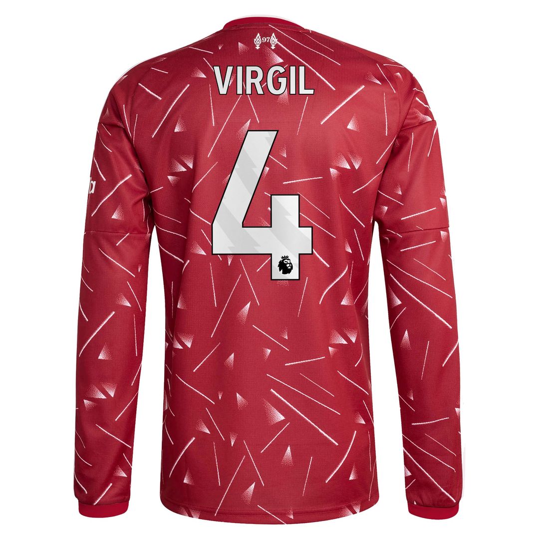 Virgil van Dijk Liverpool adidas 2026/27 Home Replica Long Sleeve Jersey - Red