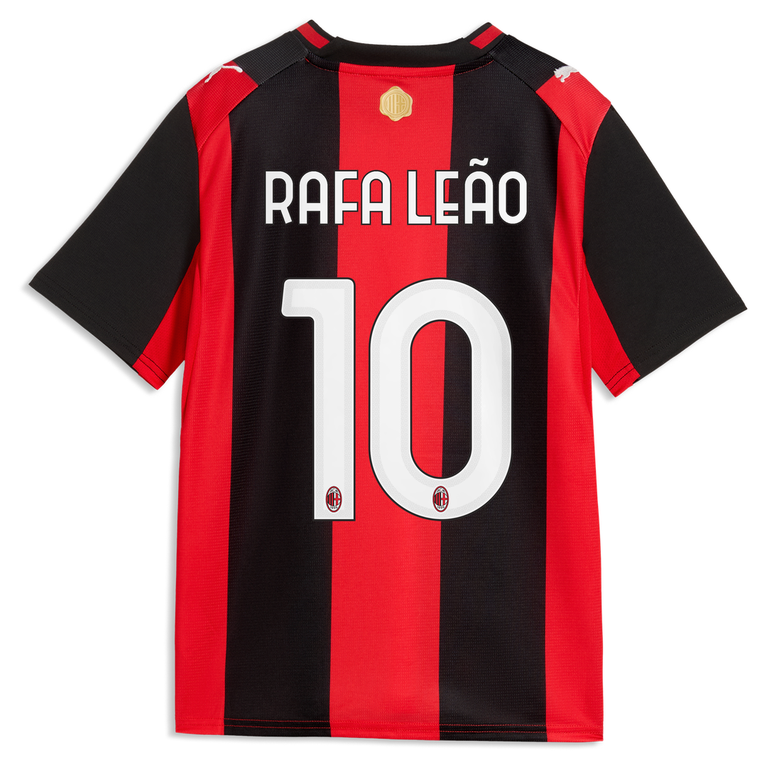 Rafael Leão AC Milan Puma Youth 2026/27 Home Replica Jersey - Black/Red