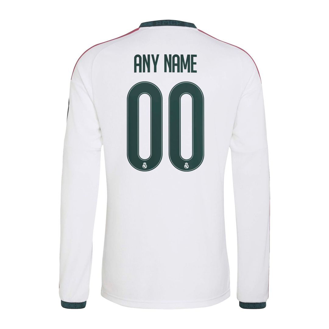 Real Madrid adidas 2026/27 Home Replica Custom Long Sleeve Jersey - White