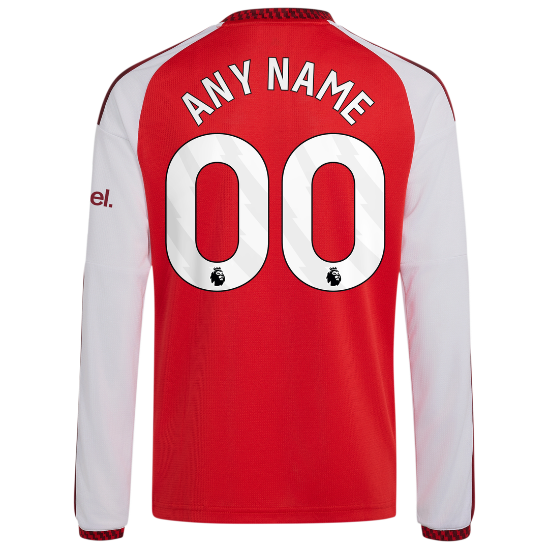 Arsenal adidas Youth 2026/27 Home Replica Custom Long Sleeve Jersey - Red