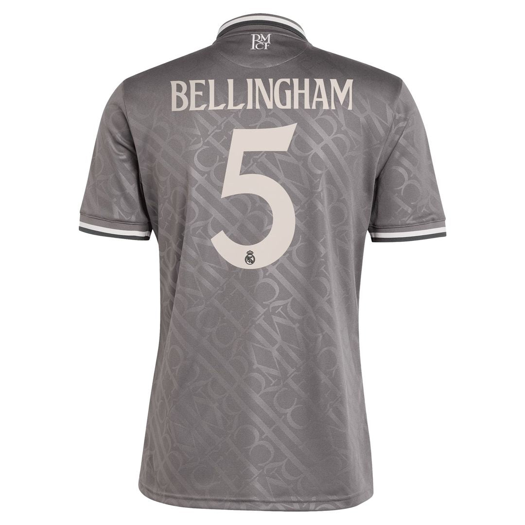 Jude Bellingham Real Madrid adidas Originals 2024/25 Third Replica Player Jersey - Charcoal