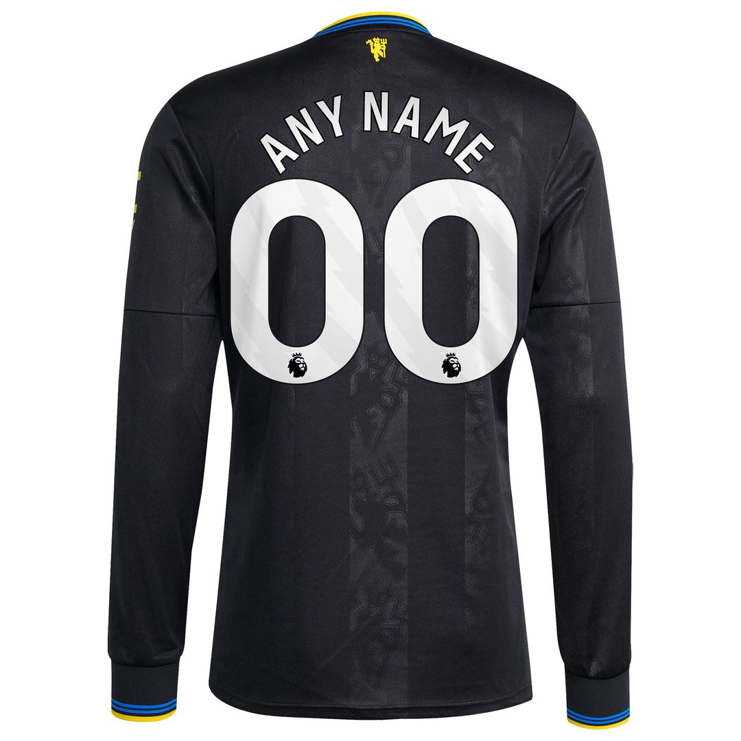 Manchester United adidas 2025/26 Away Replica Long Sleeve Custom Jersey - White