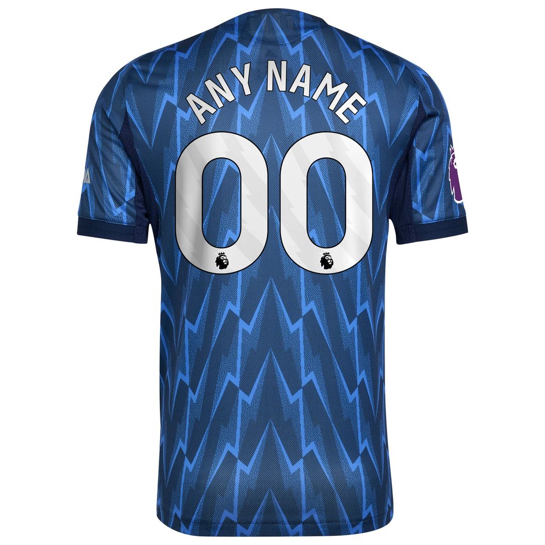 Arsenal adidas 2025/26 Away Authentic Custom Jersey - Blue