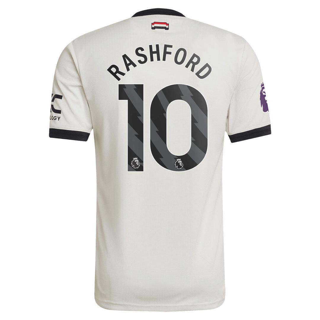 Marcus Rashford Manchester United adidas Originals 2024/25 Third Authentic Jersey - Cream