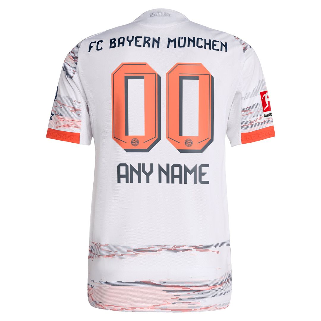 Bayern Munich adidas 2025/26 Away Authentic Custom Jersey - White