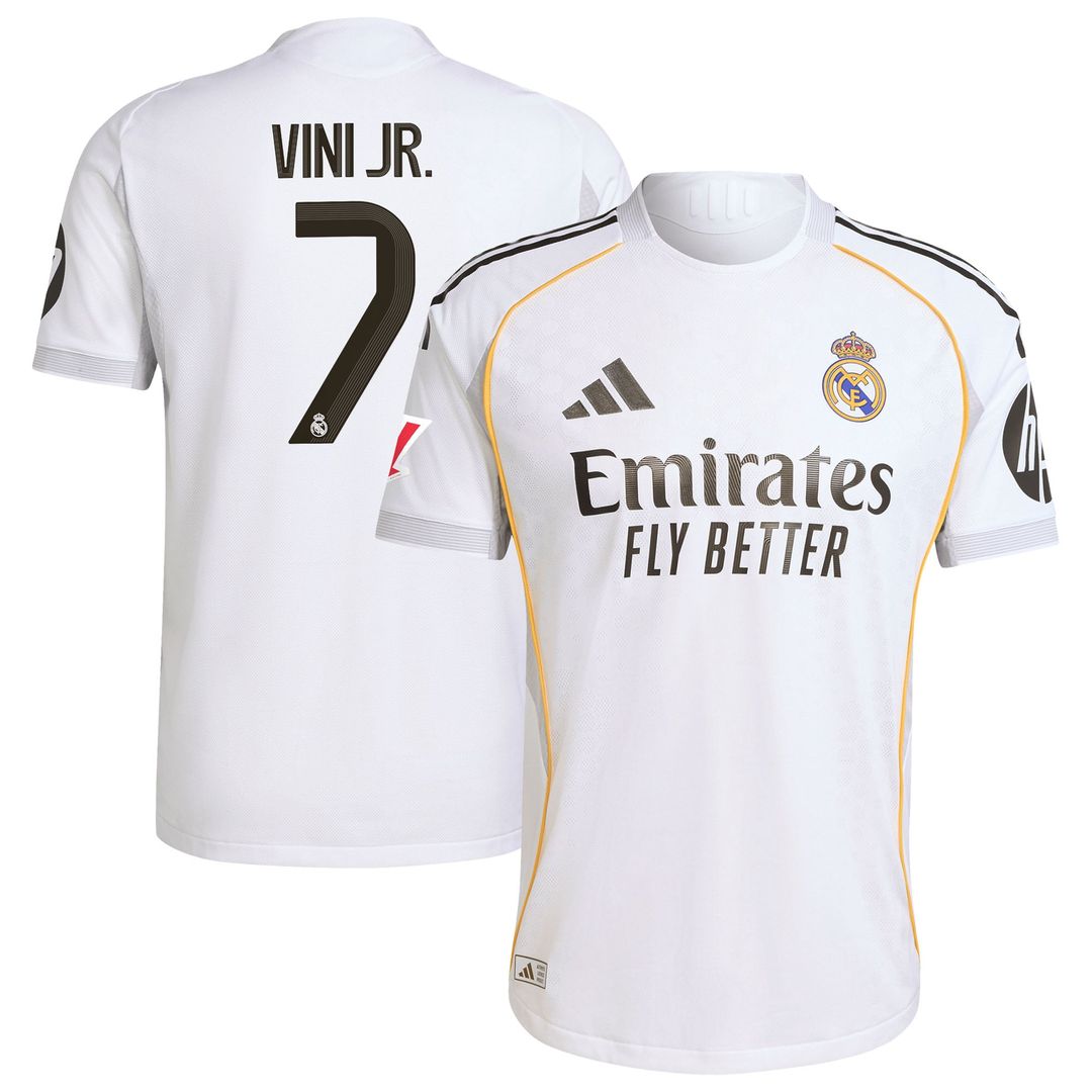 Vini Jr. Real Madrid adidas 2025/26 Home Authentic Jersey - White