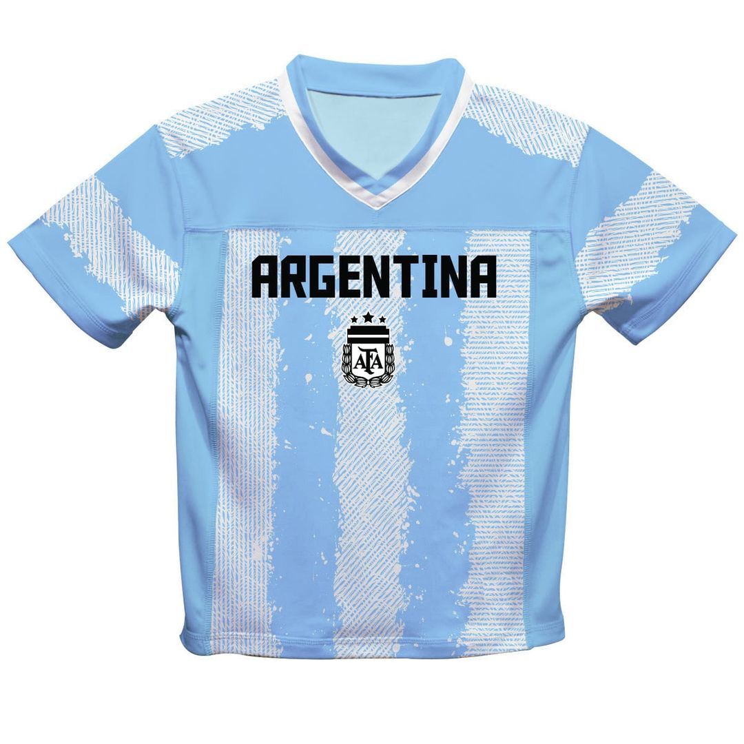 Lionel Messi Argentina National Team Vive La Fete  Football Jersey - Light Blue