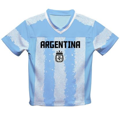 Lionel Messi Argentina National Team Vive La Fete  Football Jersey - Light Blue
