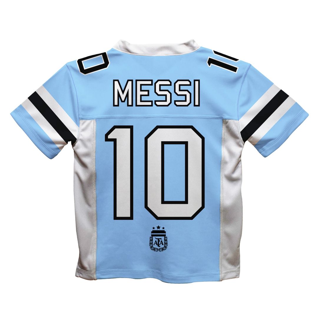 Lionel Messi Argentina National Team Vive La Fete  Football Jersey - Light Blue