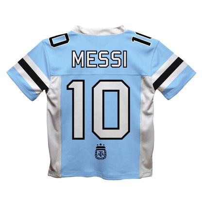 Lionel Messi Argentina National Team Vive La Fete  Football Jersey - Light Blue