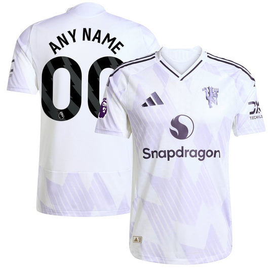 Manchester United adidas 2025/26 Away Authentic Custom Jersey - White