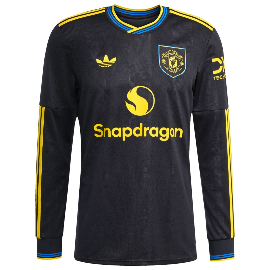Mason Mount Manchester United adidas 2025/26 Third Replica Long Sleeve Player Jersey - Black