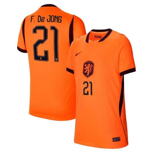 Frenkie de Jong Netherlands National Team Nike Youth 2026 Home Stadium Replica Jersey - Orange