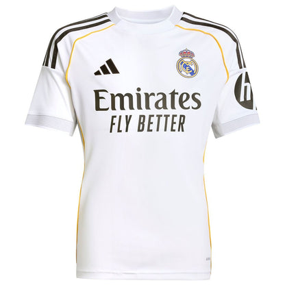 Real Madrid adidas Youth 2025/26 Home Replica Custom Jersey - White