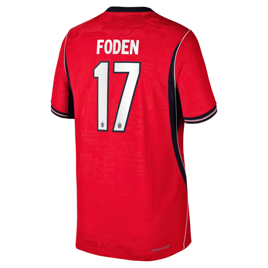 Phil Foden England National Team Nike Youth 2026 Away Match Authentic Jersey - Red