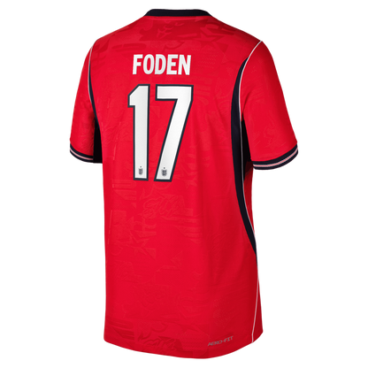Phil Foden England National Team Nike Youth 2026 Away Match Authentic Jersey - Red
