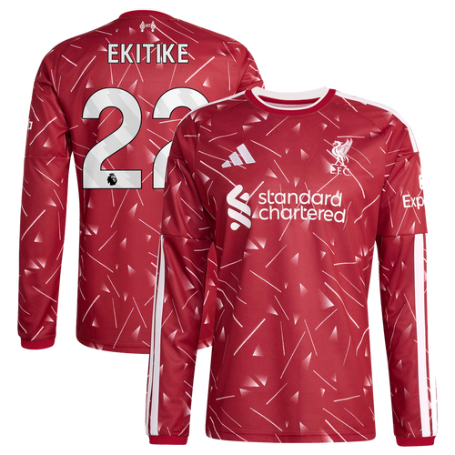 Hugo Ekitike Liverpool adidas 2026/27 Home Replica Long Sleeve Jersey - Red