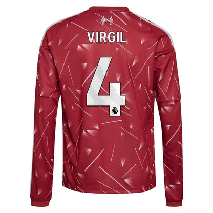Virgil van Dijk Liverpool adidas Youth 2026/27 Home Replica Long Sleeve Jersey - Red