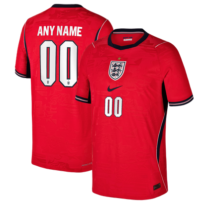 England National Team Nike Youth 2026 Away Match Authentic Custom Jersey - Red