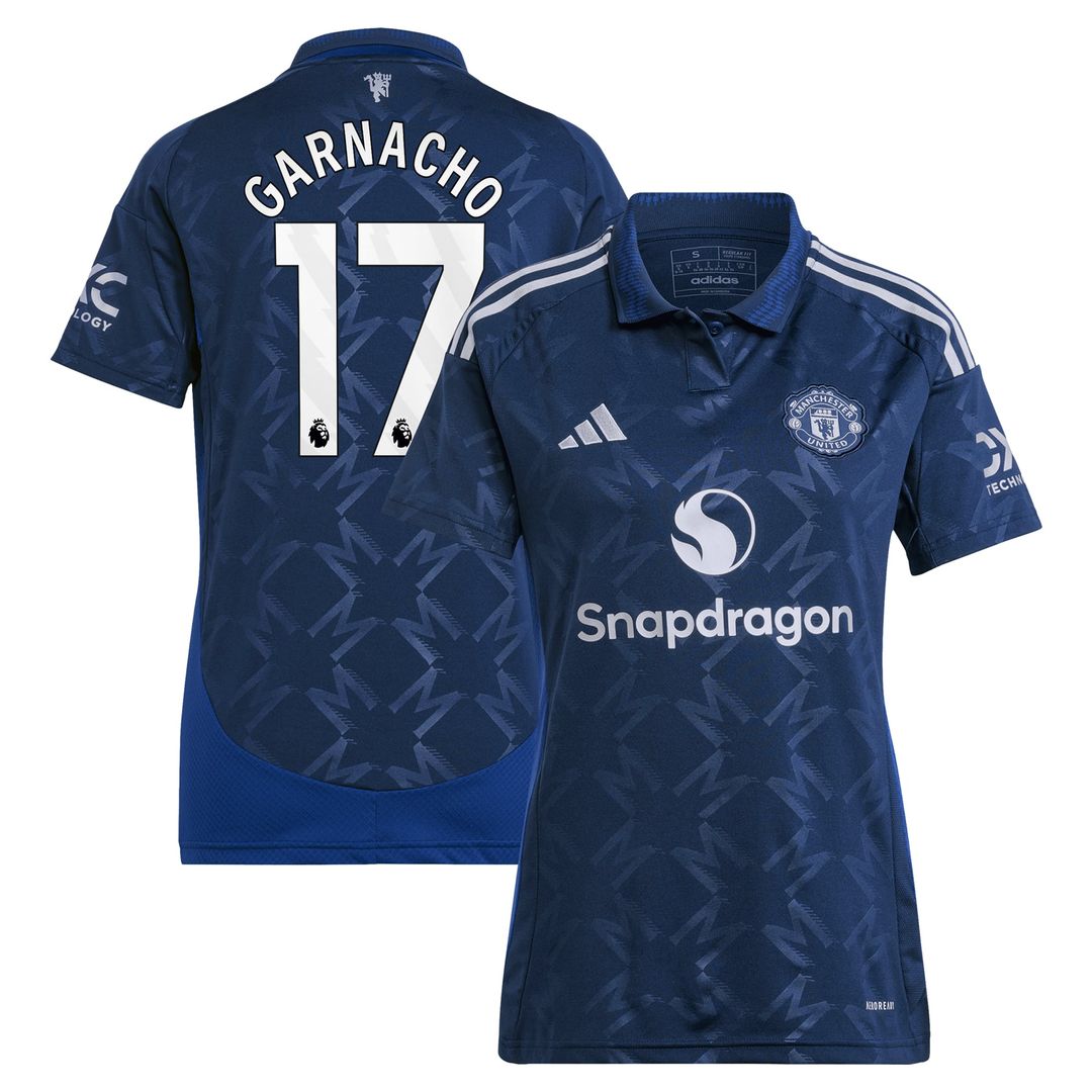 Alejandro Garnacho Manchester United adidas Women's 2024/25 Away Replica Player Jersey - Navy