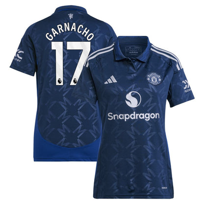 Alejandro Garnacho Manchester United adidas Women's 2024/25 Away Replica Player Jersey - Navy
