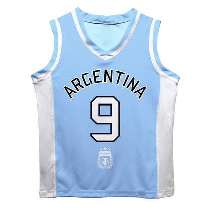 Julián Álvarez Argentina National Team Vive La Fete  Mesh Basketball Jersey - Light Blue