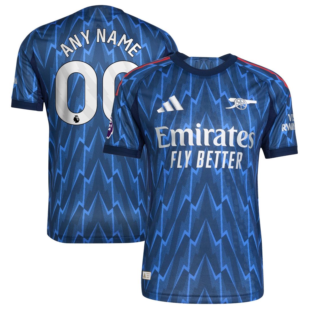 Arsenal adidas 2025/26 Away Authentic Custom Jersey - Blue